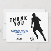 Voetbal Blauwe Dank je Coach Kaart (Voorkant)