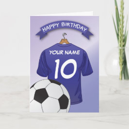 Voetbal Blauwe Shirt Aangepaste Sporten Verjaardag Kaart