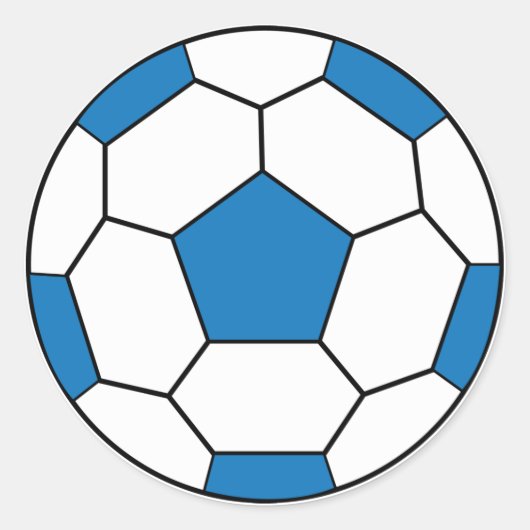 Voetbal Blauwe Sticker (Voorkant)
