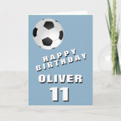 Voetbal Blauwe Verjaardag Kaart (Voorkant)