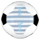 Voetbal Blauwe & Witte Streep Hij zei Ja  (Gedraaid)