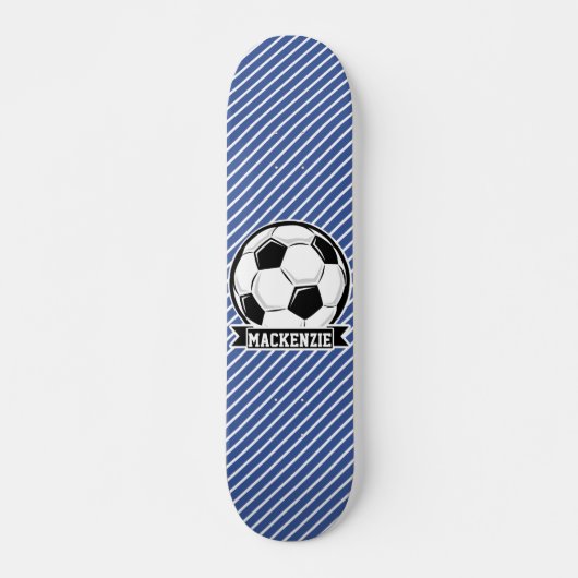 Voetbal, Blauwe & Witte Strepen, Sport Persoonlijk Skateboard (Voorkant)