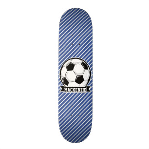Voetbal, Blauwe & Witte Strepen, Sport Persoonlijk Skateboard