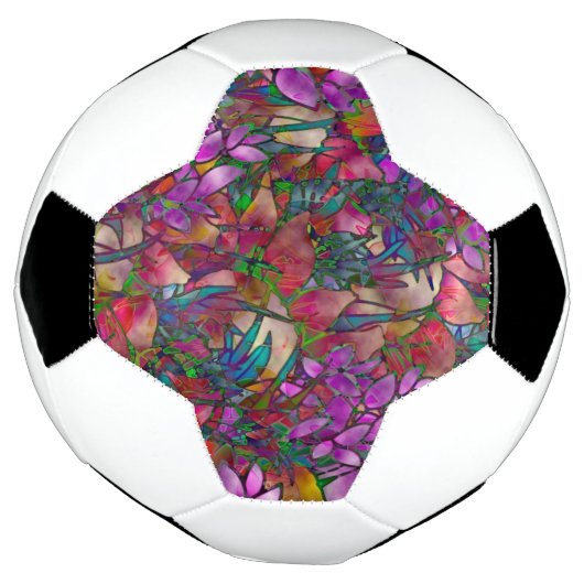 Voetbal Bloemen Abstract Glas in lood (Gedraaid)