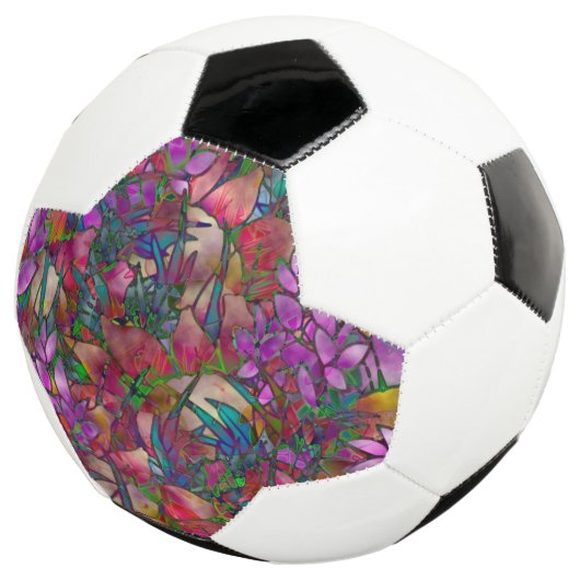 Voetbal Bloemen Abstract Glas in lood (Drie kwart)