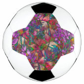 Voetbal Bloemen Abstract Glas in lood (Voorkant)