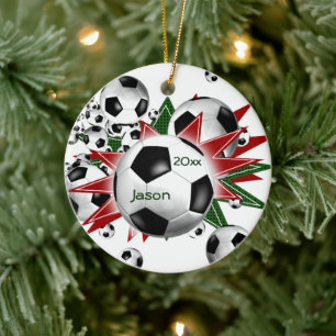 Voetbal Blowout Keramisch Ornament