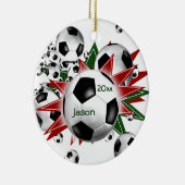 Voetbal Blowout Keramisch Ornament (Rechts)