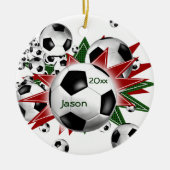 Voetbal Blowout Keramisch Ornament (Voorkant)