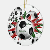 Voetbal Blowout Keramisch Ornament (Links)