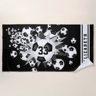 voetbal blowout meisjes naam jersey nummer strandlaken