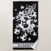 voetbal blowout meisjes naam jersey nummer strandlaken (Voorkant)