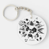 Voetbal blowout meisjes team jersey nummer sleutelhanger (Voorkant)