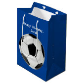 voetbal Blue op maat Medium Cadeauzakje (Voorkant Gekanteld)