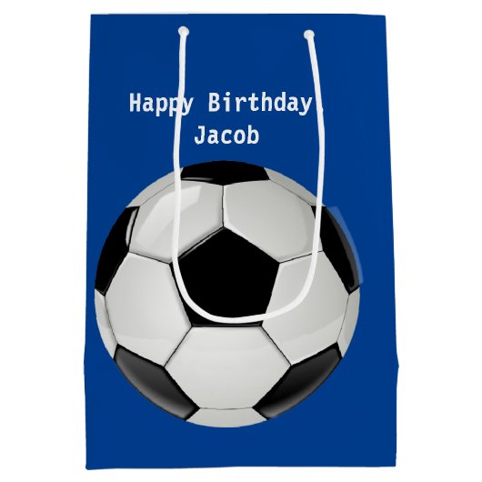 voetbal Blue op maat Medium Cadeauzakje (Achterkant)