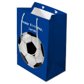 voetbal Blue op maat Medium Cadeauzakje (Achterkant Gekanteld)