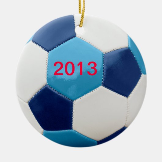 Voetbal Blues Keramisch Ornament (Voorkant)