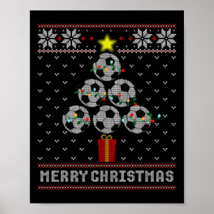 Voetbal Boom Kwijl Prettig Kerstmis Lelijke Trui Poster
