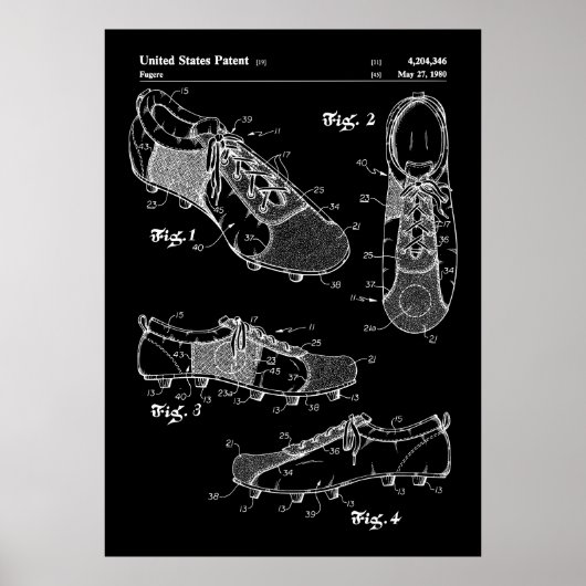 Voetbal Boots Patent Poster (Voorkant)