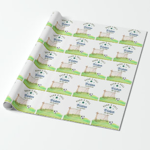 Voetbal “Born Two Ball” Tweede Verjaardag Cadeaupapier