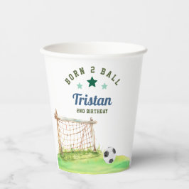 Voetbal “Born Two Ball” Tweede Verjaardag Papieren Bekers
