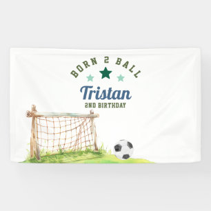 Voetbal “Born Two Ball” Tweede Verjaardag Spandoek