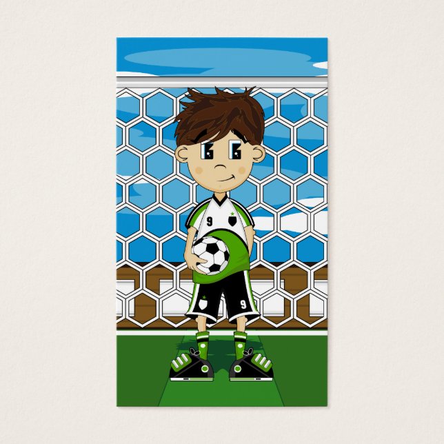 Voetbal Boy Bladwijzer Visitekaartjes (Voorkant)