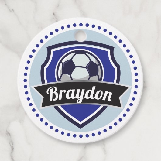 Voetbal Boys Name Birthday Party Labels (Voorkant)