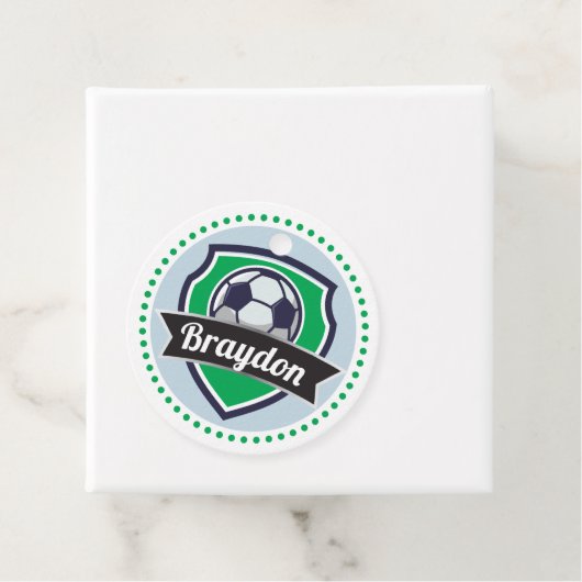 Voetbal Boys Name Birthday Party Labels (In situ)