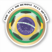 Voetbal Braziliaanse vlag Sticker (Voorkant)