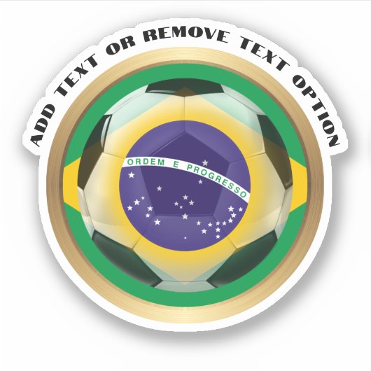 Voetbal Braziliaanse vlag Sticker (Voorkant)