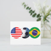 Voetbal Brazilië en de VS drukken op de MUSEUM Zaz Briefkaart (Staand voorkant)