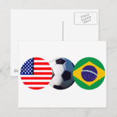 Voetbal Brazilië en de VS drukken op de MUSEUM Zaz Briefkaart (Voorkant / Achterkant)