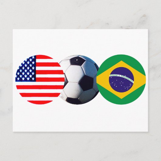 Voetbal Brazilië en de VS drukken op de MUSEUM Zaz Briefkaart (Voorkant)