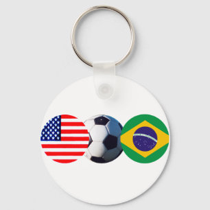 Voetbal Brazilië en de VS drukken op de MUSEUM Zaz Sleutelhanger
