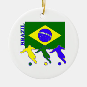 Voetbal Brazilië Keramisch Ornament