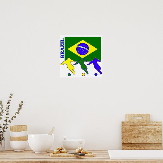 Voetbal Brazilië Poster (Keuken)