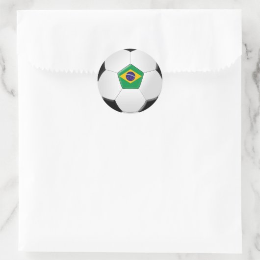 Voetbal Brazilië Ronde Sticker (Tas)