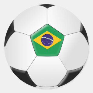 Voetbal Brazilië Ronde Sticker