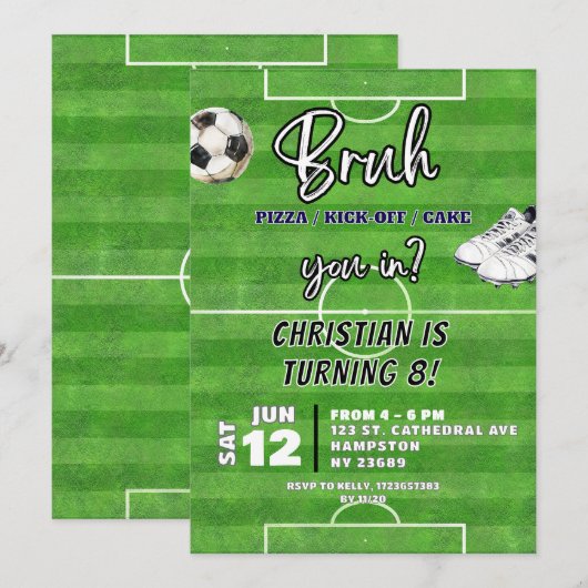 Voetbal brengt je in tienerjongen verjaardag kaart (Voorkant / Achterkant)