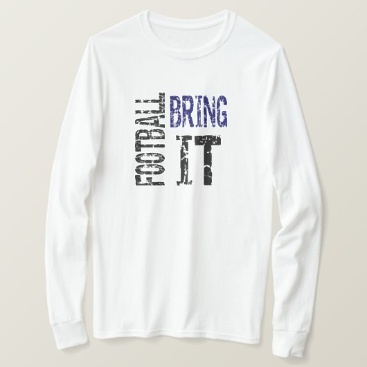 Voetbal Bring It (blauw) T-shirt (Design voorkant)