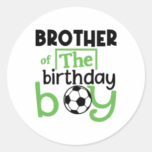 Voetbal Broer Verjaardag Jongen Feest Voetbal Fami Ronde Sticker