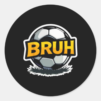 Voetbal Bruh Grappige Tienerjongens Kids Slaang Vo Ronde Sticker