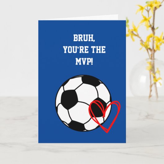 Voetbal Bruh Valentijnsdag Kaart (Gele Bloem)