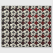 Voetbal / Burgandy Cadeaupapier (Vlak)