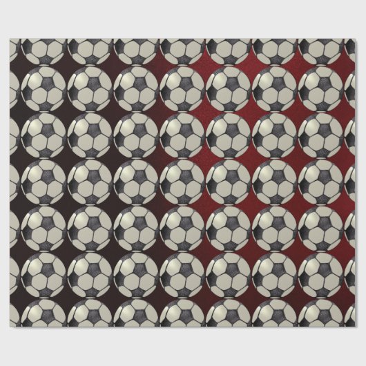 Voetbal / Burgandy Cadeaupapier (Vlak)