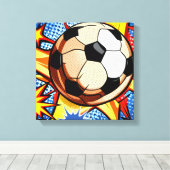 Voetbal Burst Canvas Afdruk (Insitu (Houten vloer))