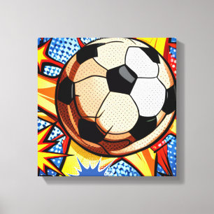 Voetbal Burst Canvas Afdruk