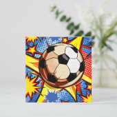 Voetbal Burst Feestdagenkaart (Staand voorkant)