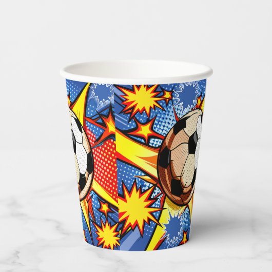 Voetbal Burst Papieren Bekers (Achterkant)